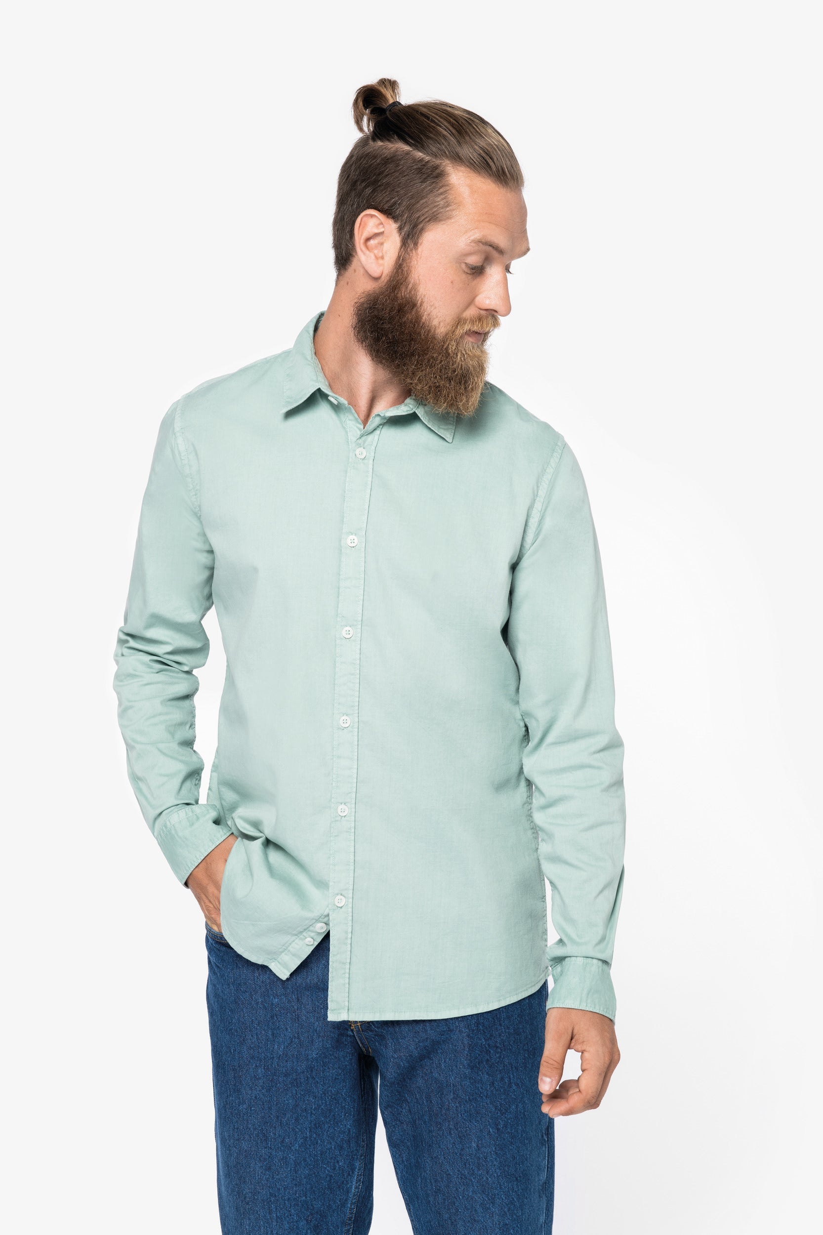 NS502 - Chemise délavée en coton twill Écoresponsable H/F - 135g