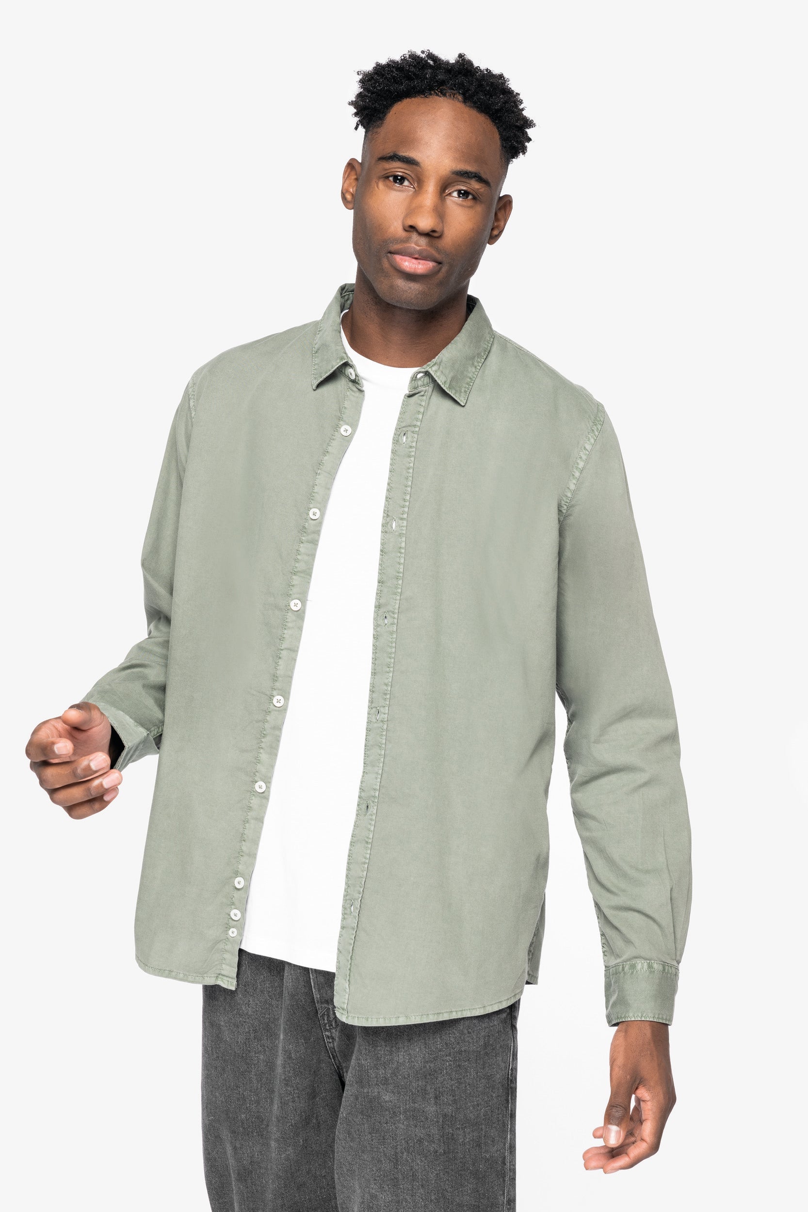 NS502 - Chemise délavée en coton twill Écoresponsable H/F - 135g