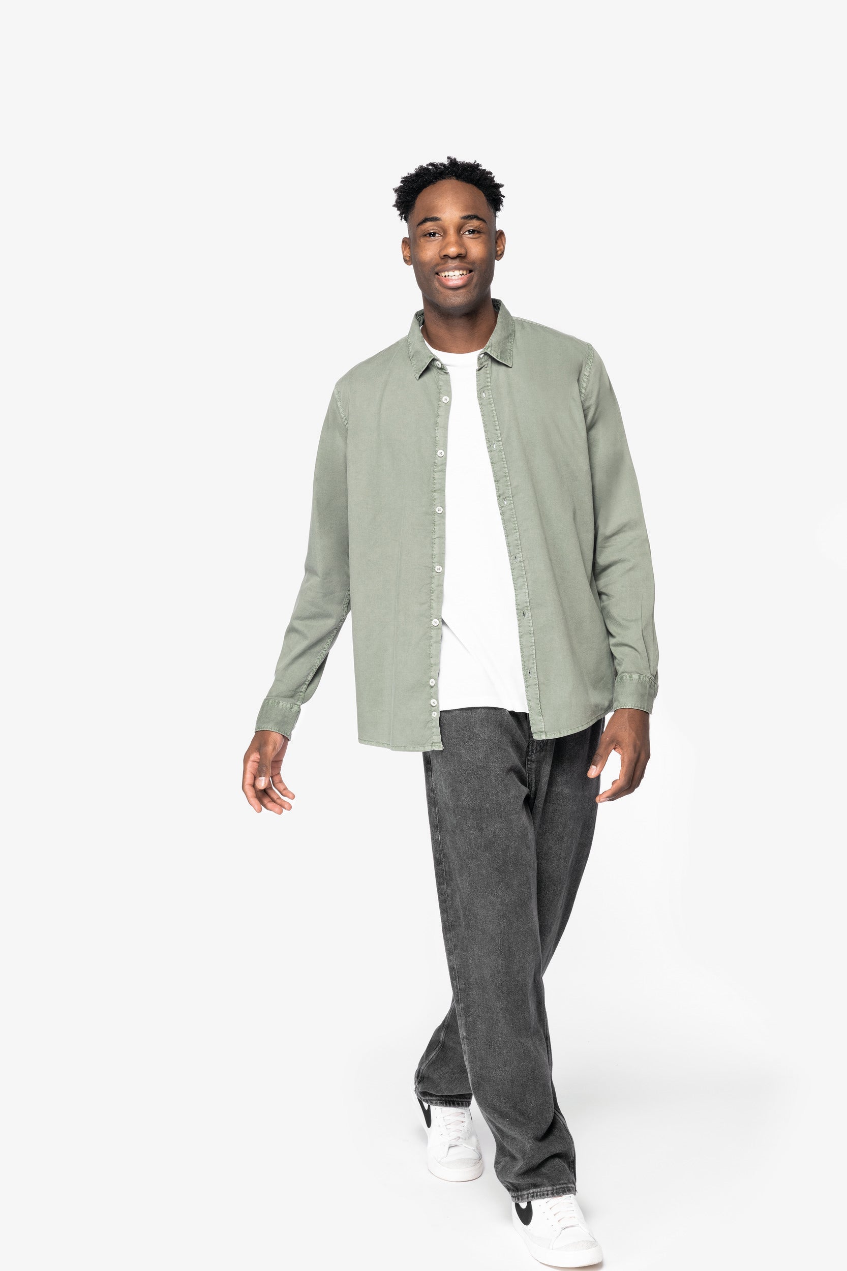 NS502 - Chemise délavée en coton twill Écoresponsable H/F - 135g