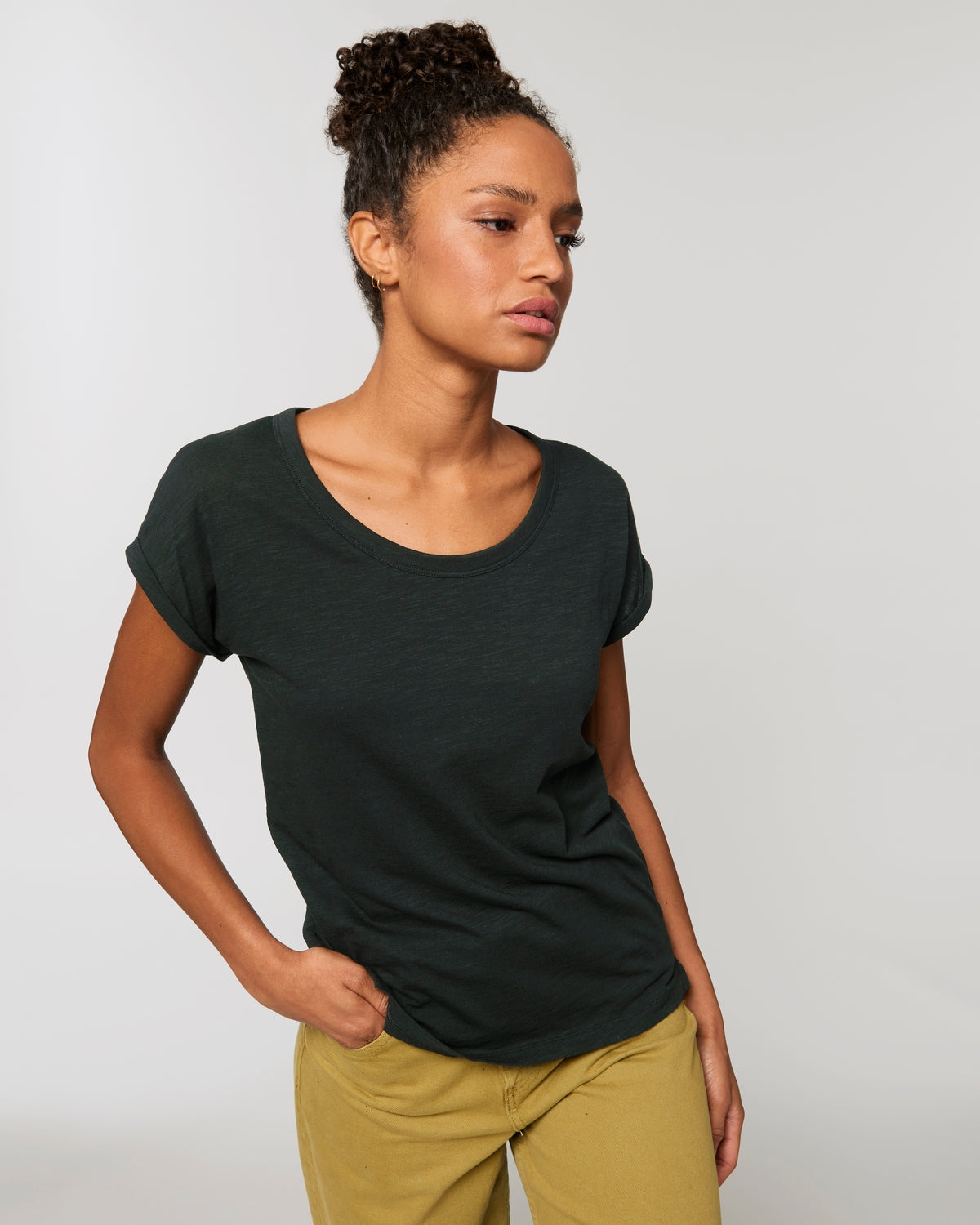 T-shirt Bio 130g femme (bas de manche replié) [Rounder Slub]